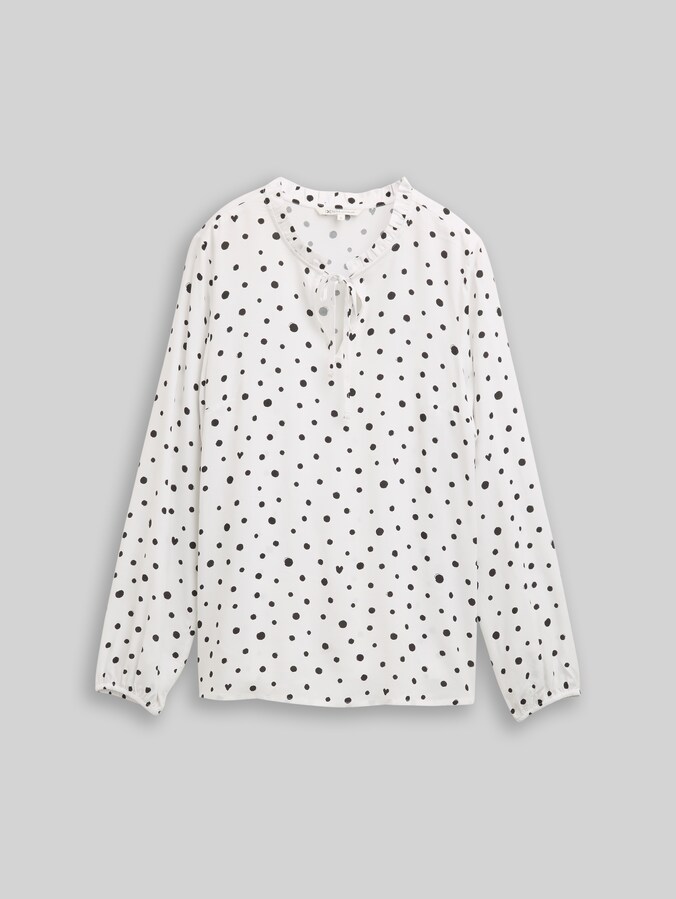 Bluse mit Punktmuster von Denim Female, small offwhite black dot print