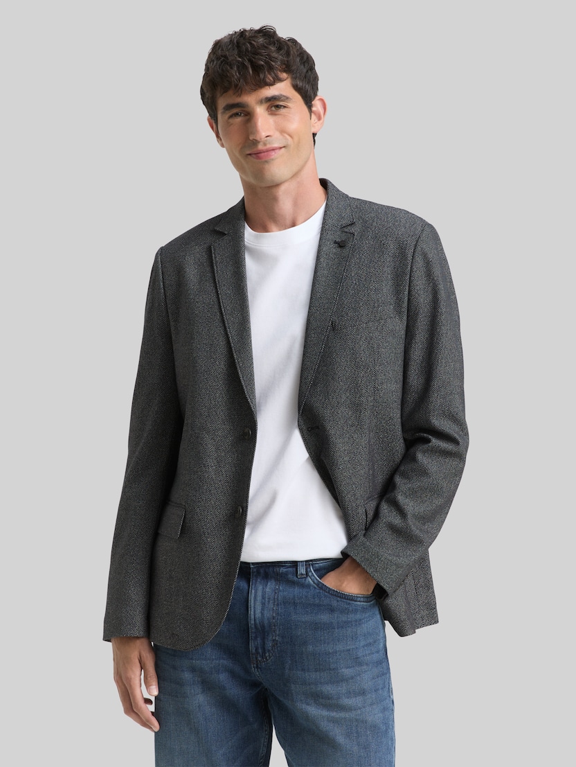 Dobby colbert met stretch door Men, navy structured grindle