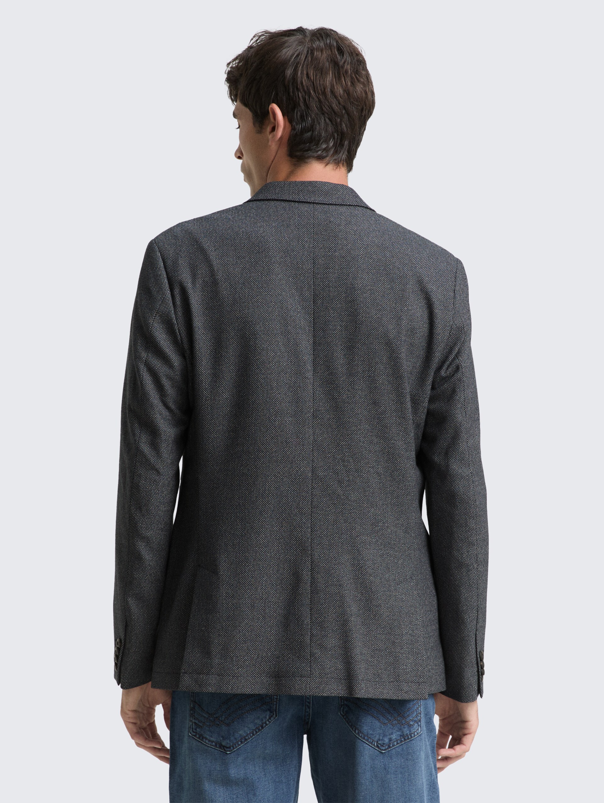 Dobby Sakko mit Stretch-Anteil - navy structured grindle