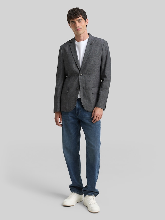 Dobby colbert met stretch door Men, navy structured grindle