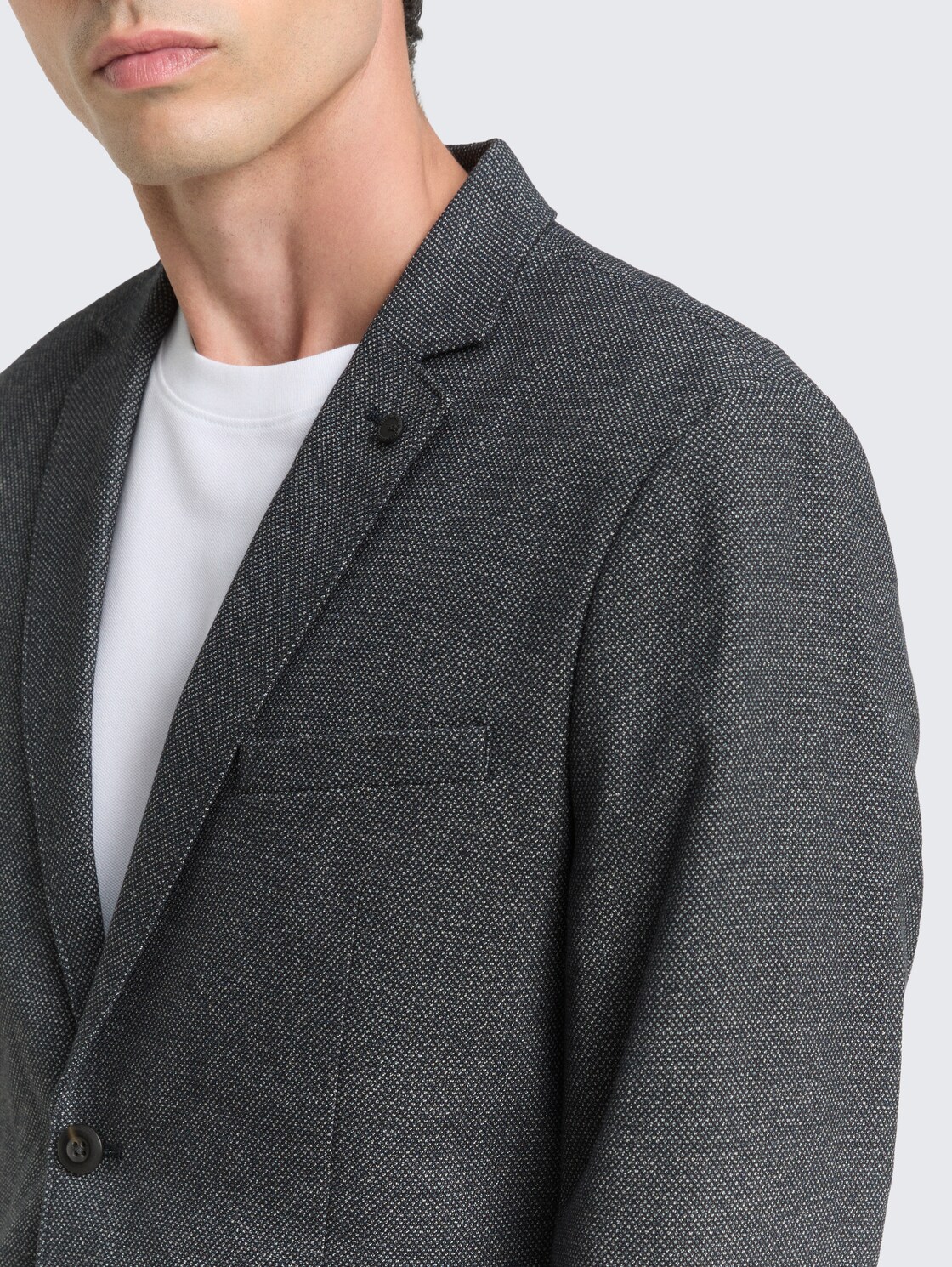 Dobby Sakko mit Stretch-Anteil - navy structured grindle