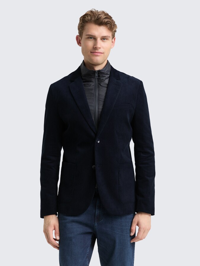 2-in-1 corduroy colbert met uitneembaar inzetstuk door Men, sky captain blue