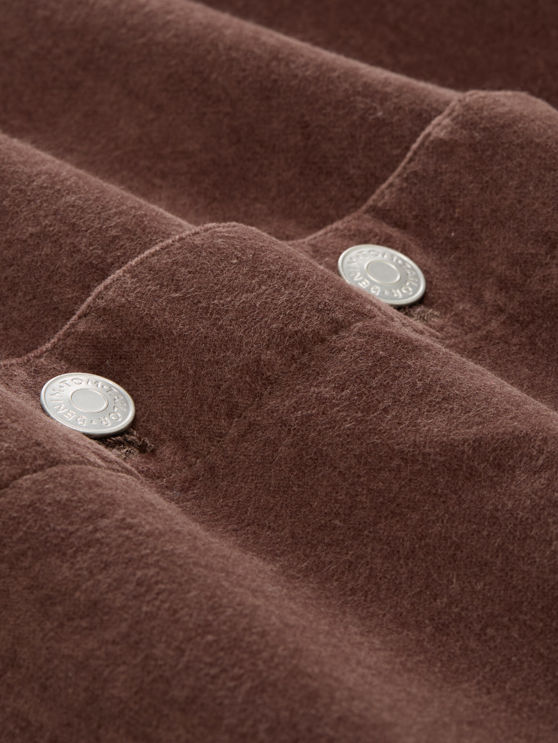 Velvet mini skirt with button placket - soft chocolate brown - Material view