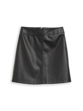 Ausgewählt, Mini-Rock in Lederoptik von Tom Tailor, schwarz