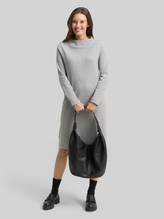 Robe confortable à col montant par Women, medium silver grey melange