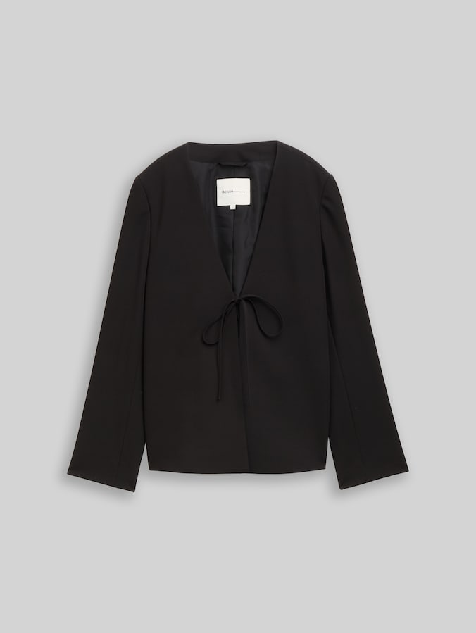 Regular fit jasje met strikdetail door Denim Female, deep black