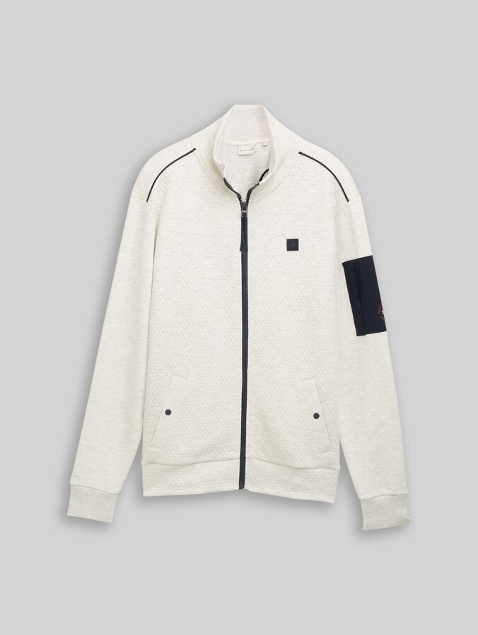 Veste sweat avec poche sur la manche par Men, soft buttercream melange