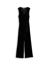 Ausgewählt, Relaxed Jumpsuit aus Samt von Tom Tailor, schwarz