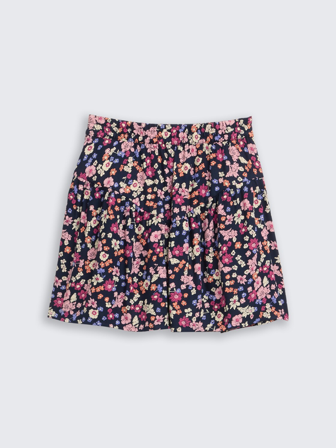 Mini-Rock mit Blumenmuster - blue multicolor flower print