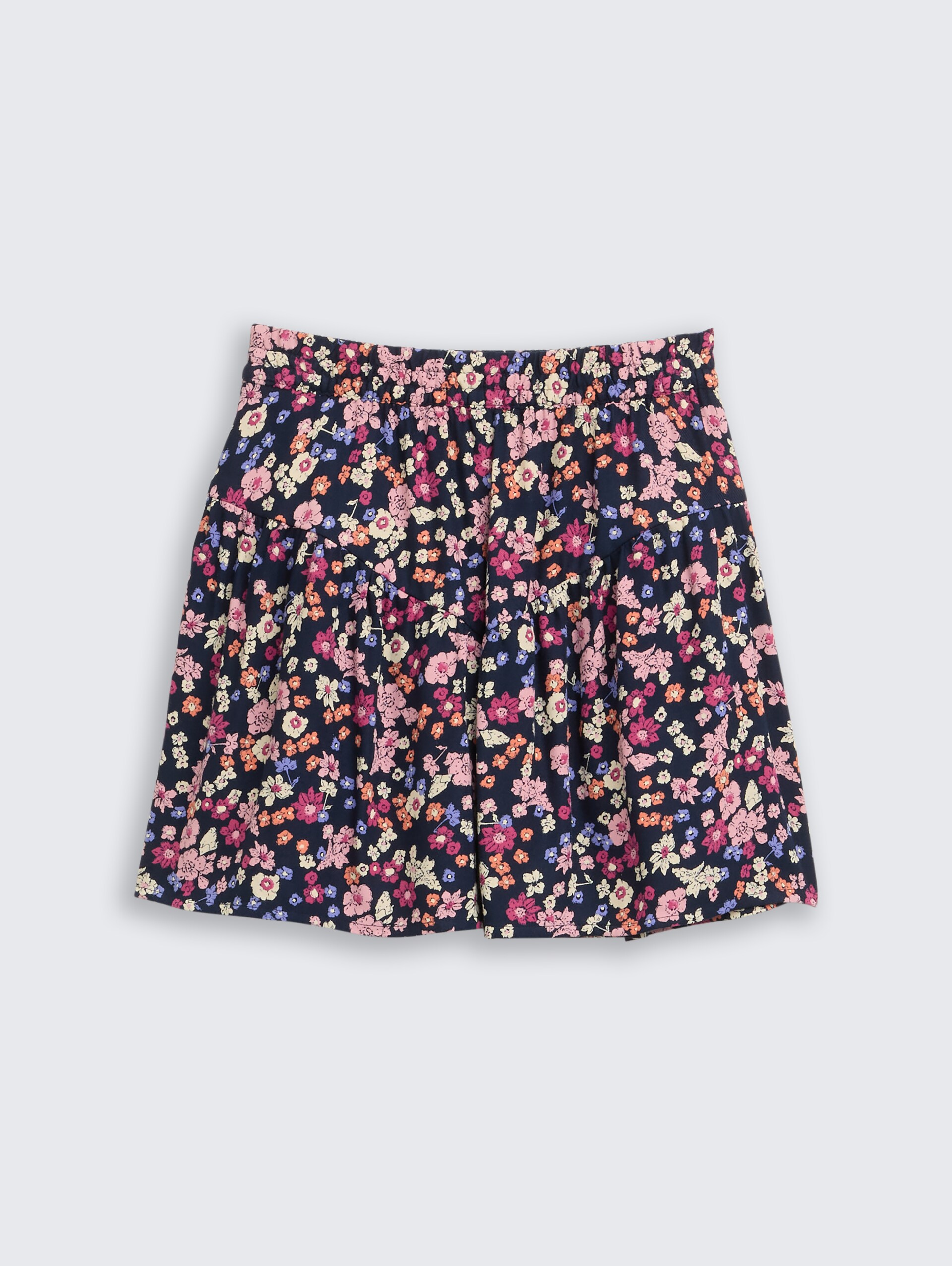 Mini-Rock mit Blumenmuster - blue multicolor flower print