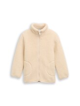 Geselecteerd, Teddy-sweatjack met fleece door Tom Tailor, beige