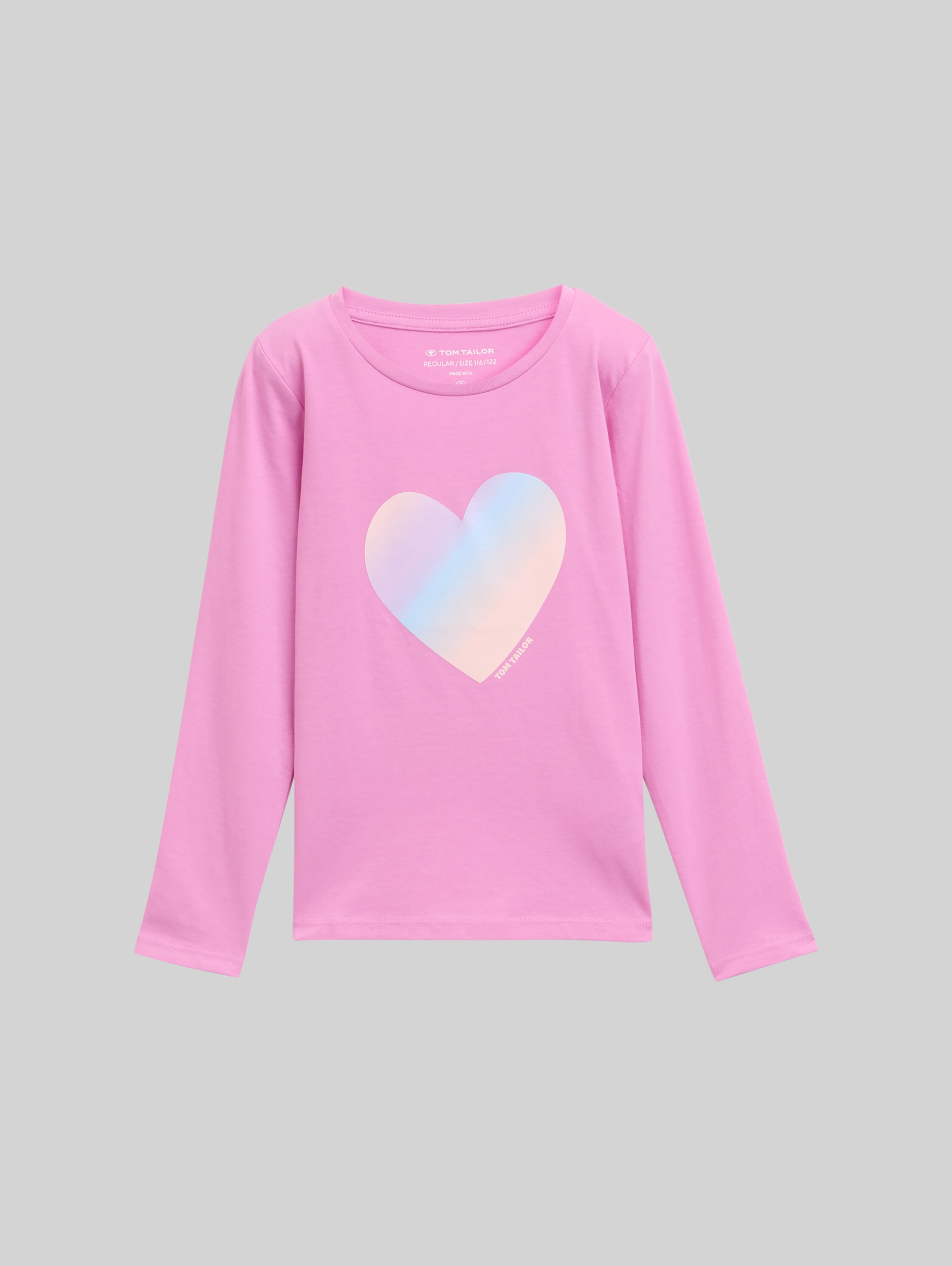 Maglietta Maniche Lunghe Tom Tailor Bimba - T-Shirt Comoda Con Stampa Decorativa