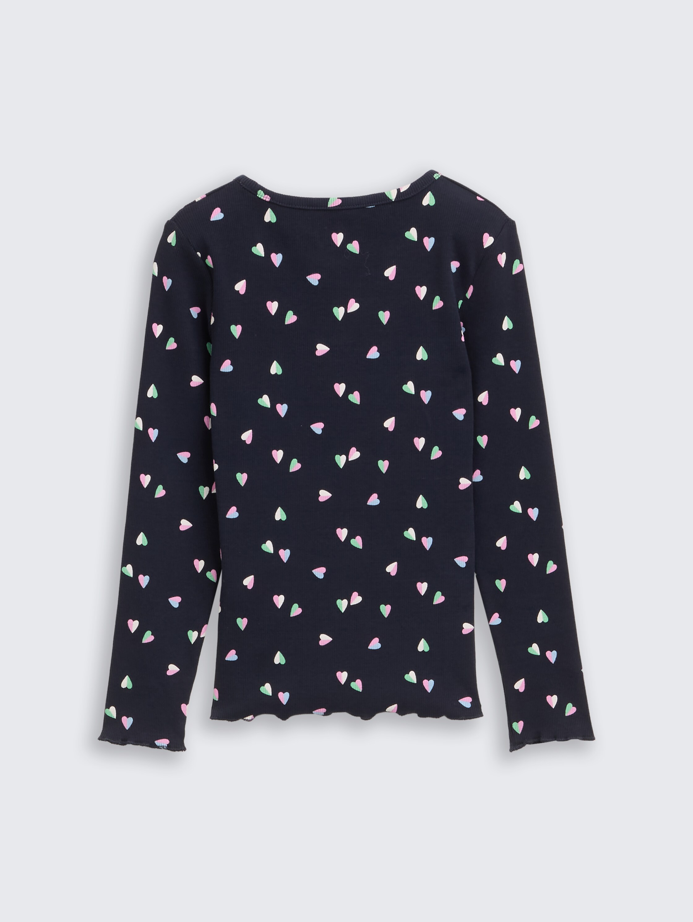 Ribbed long sleeve shirt with all-over print - mini_heart_design - 