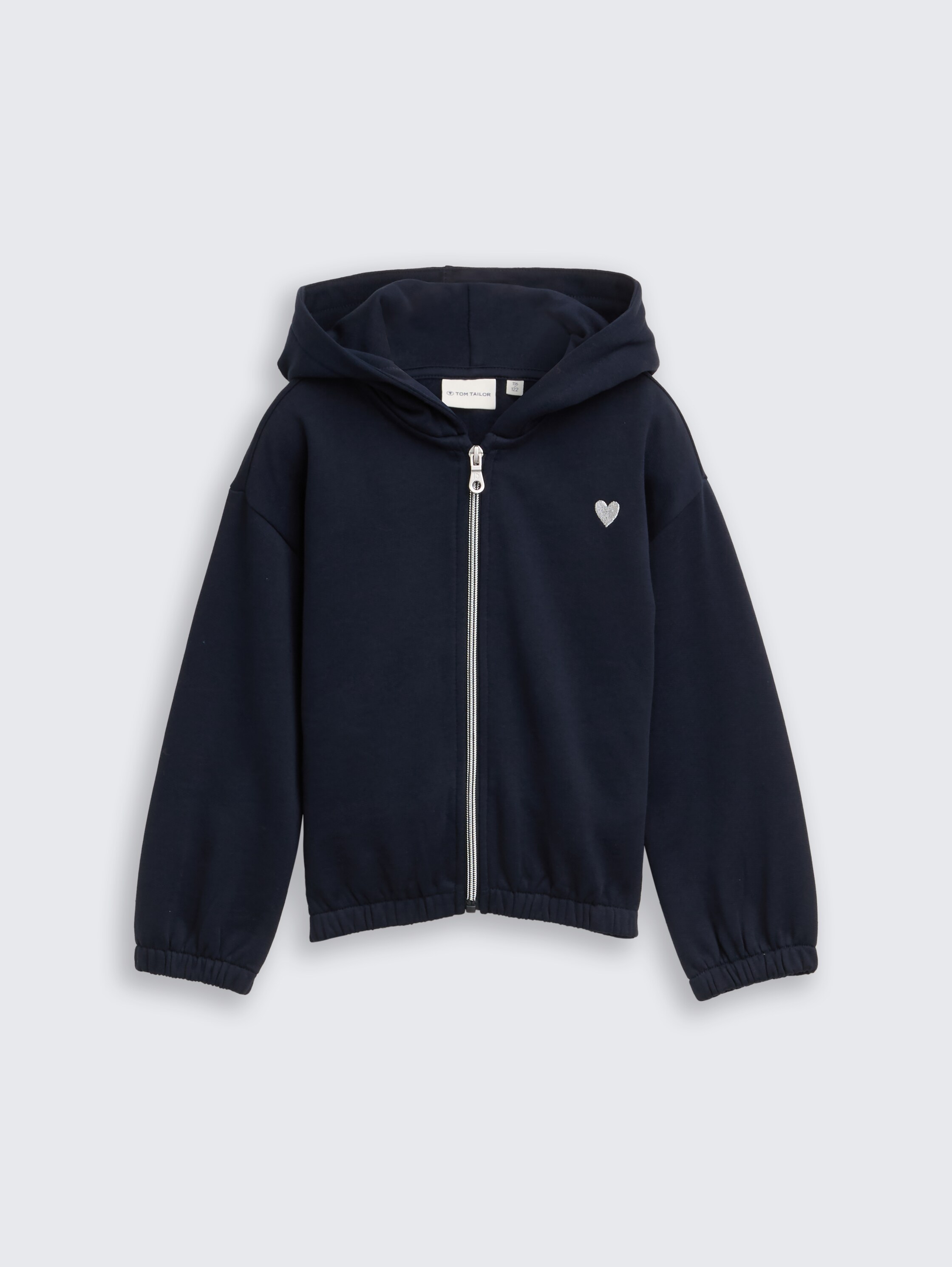 Cropped Hoodie Sweatjacke mit Stickerei - sky_captain_blue_1 - 