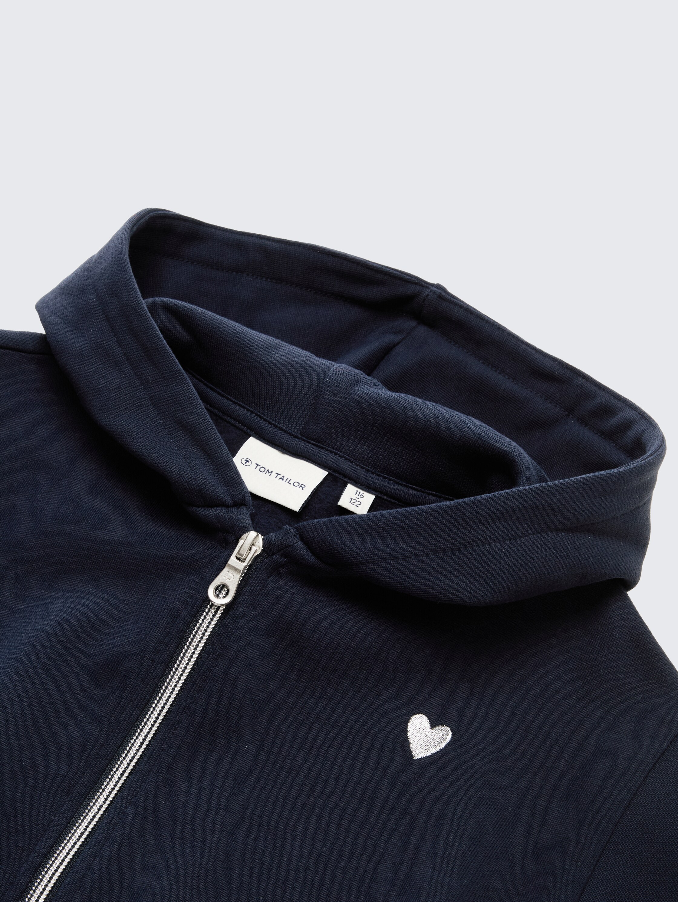 Cropped Hoodie Sweatjacke mit Stickerei - sky_captain_blue_1 - 