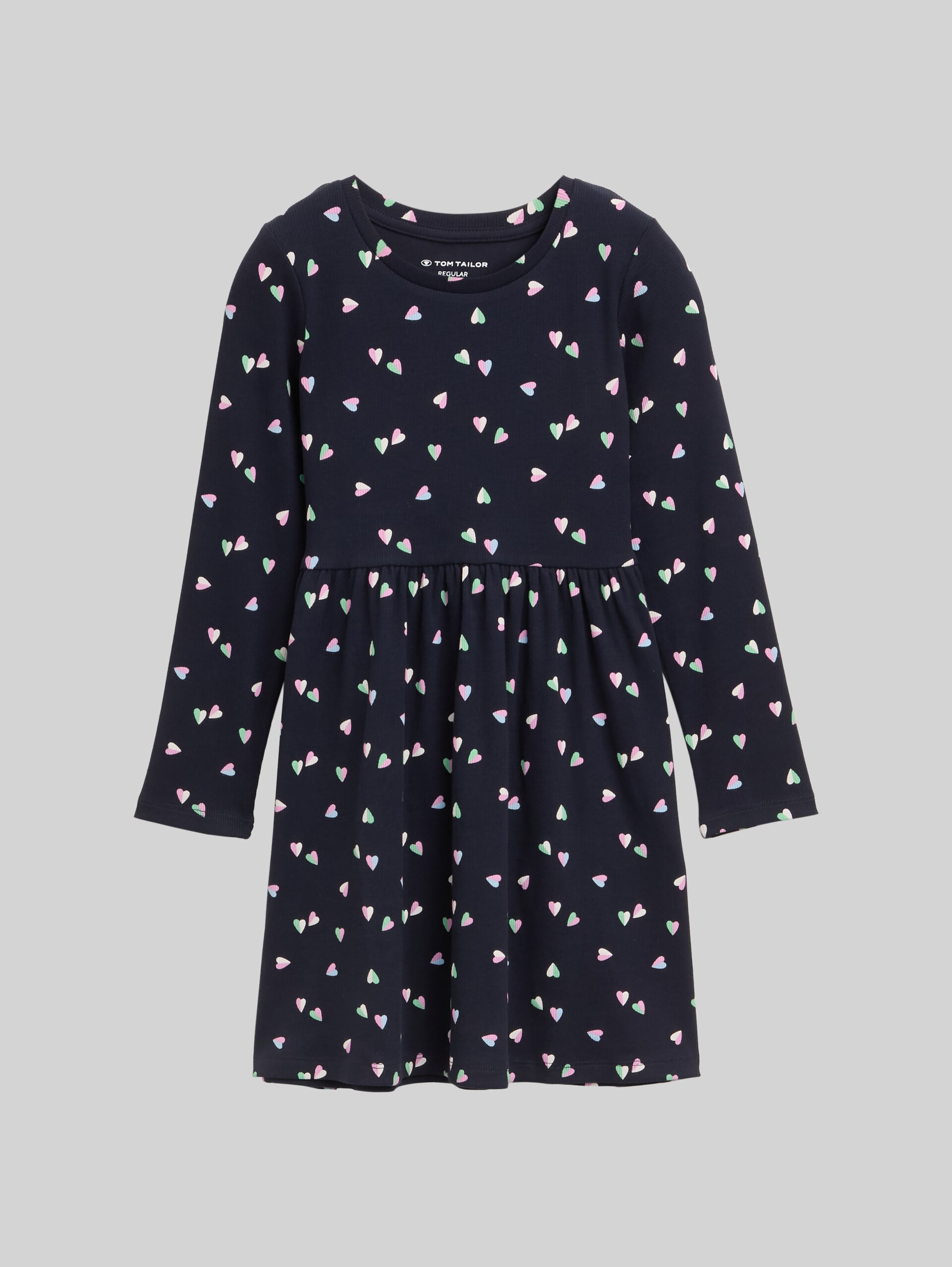 Mini dress with all-over print - mini heart design - Front product view