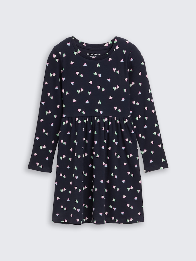 Mini dress with all-over print by Mini Girls, mini heart design