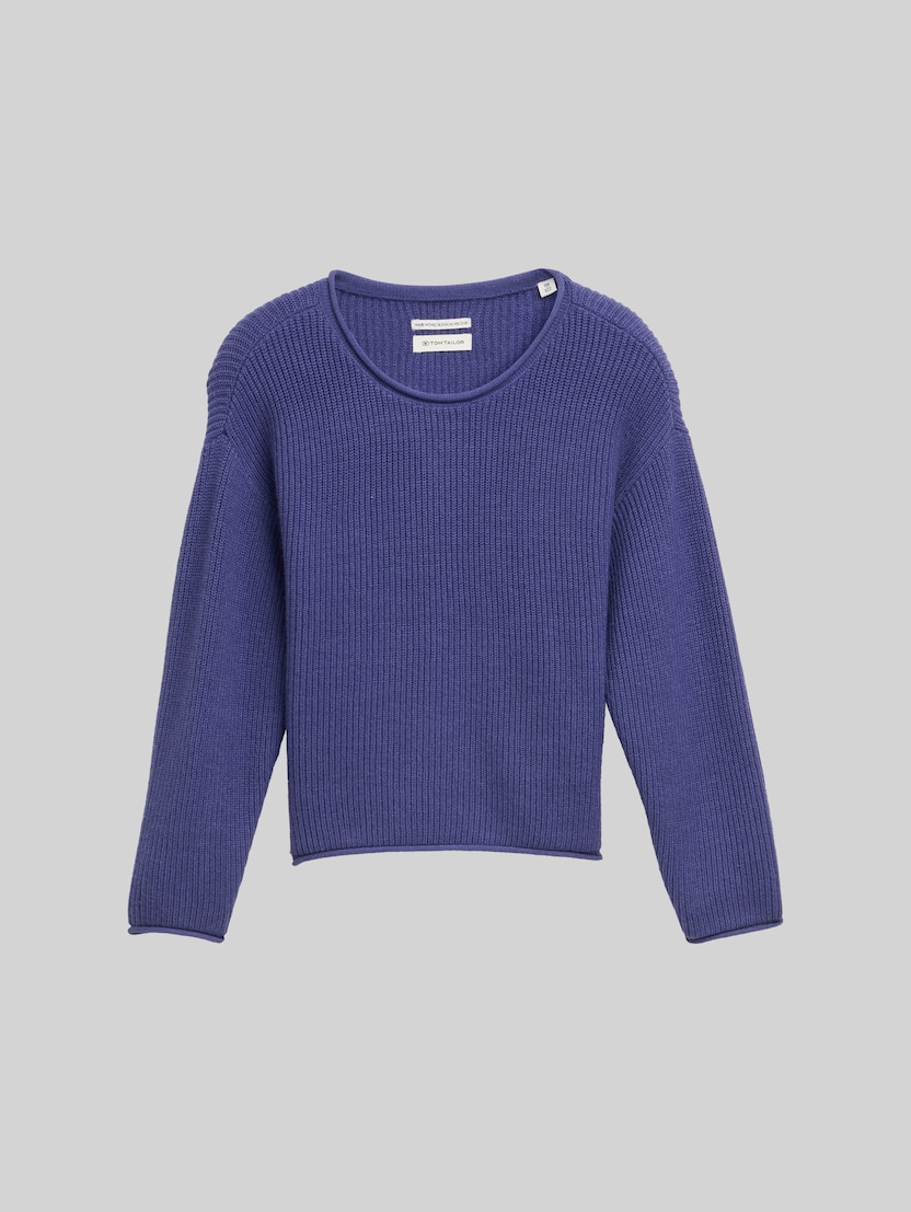 Pull en tricot cropped par Mini Girls, dark blue harbor