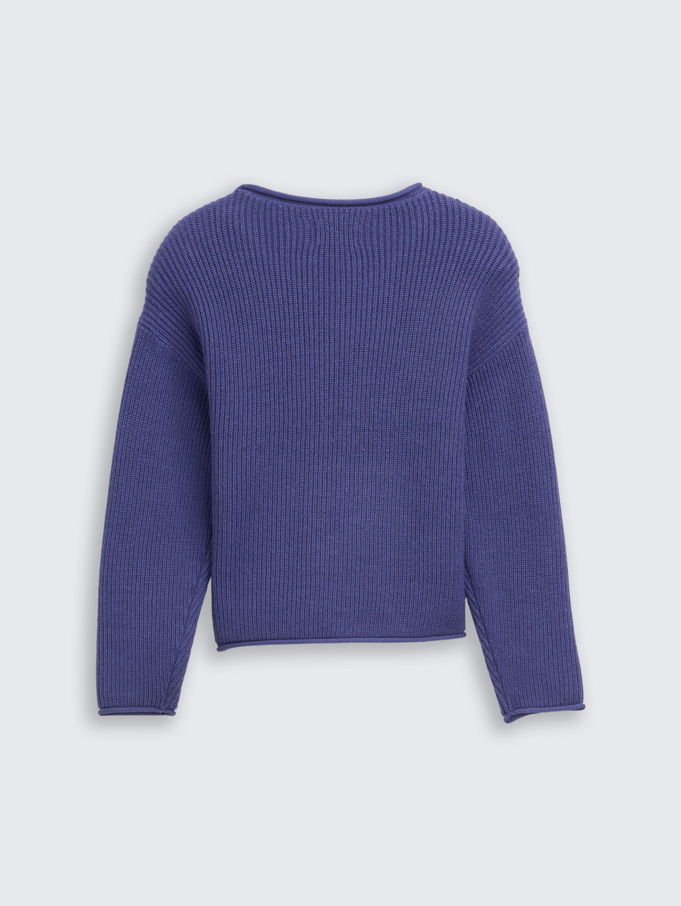 Cropped knitted jumper - dark_blue_harbor - 
