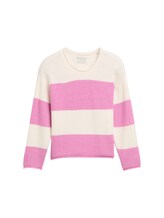 pink ecru block stripe