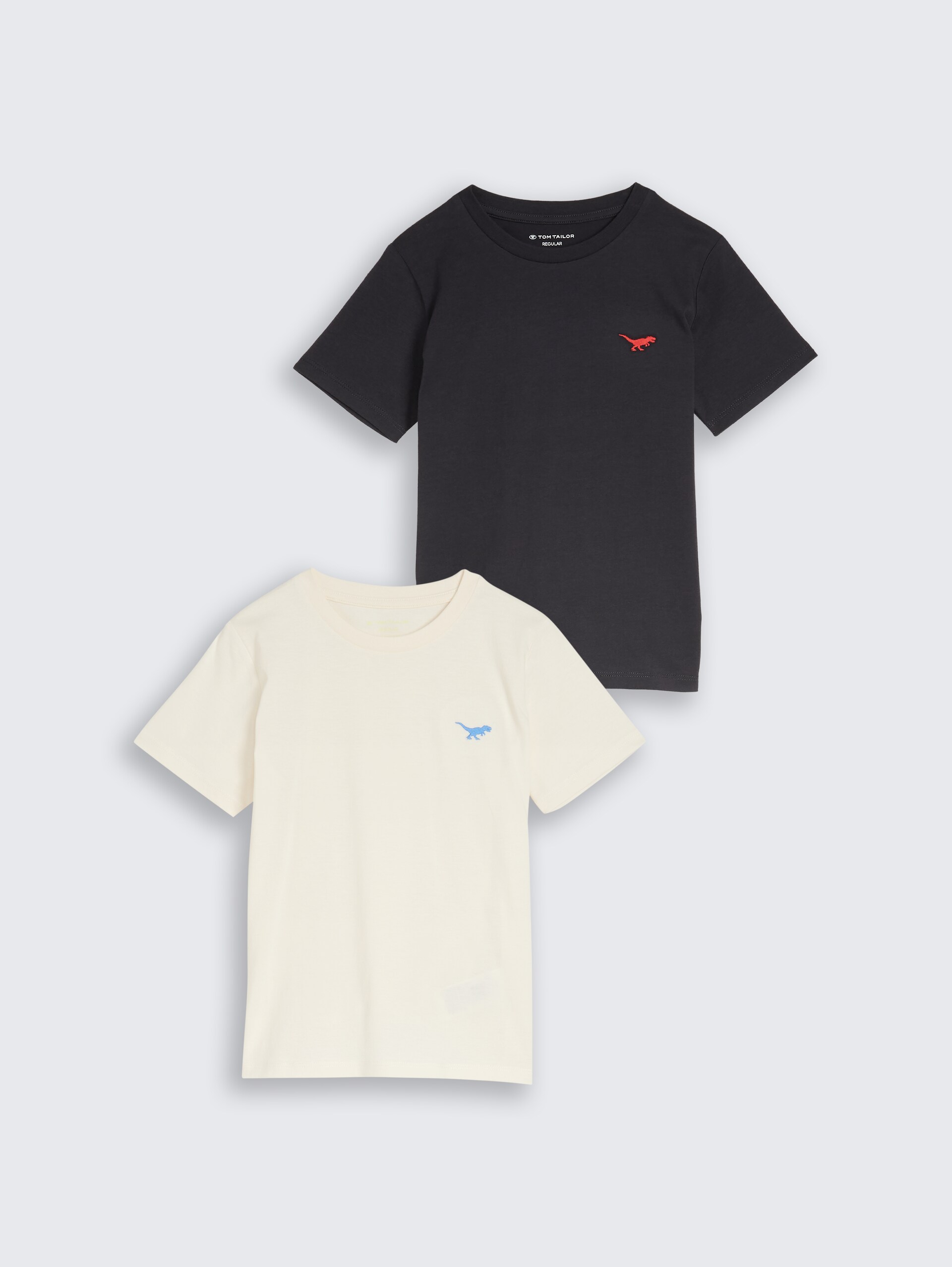 T-shirt in 2-pack - Wool White - Product vooraanzicht