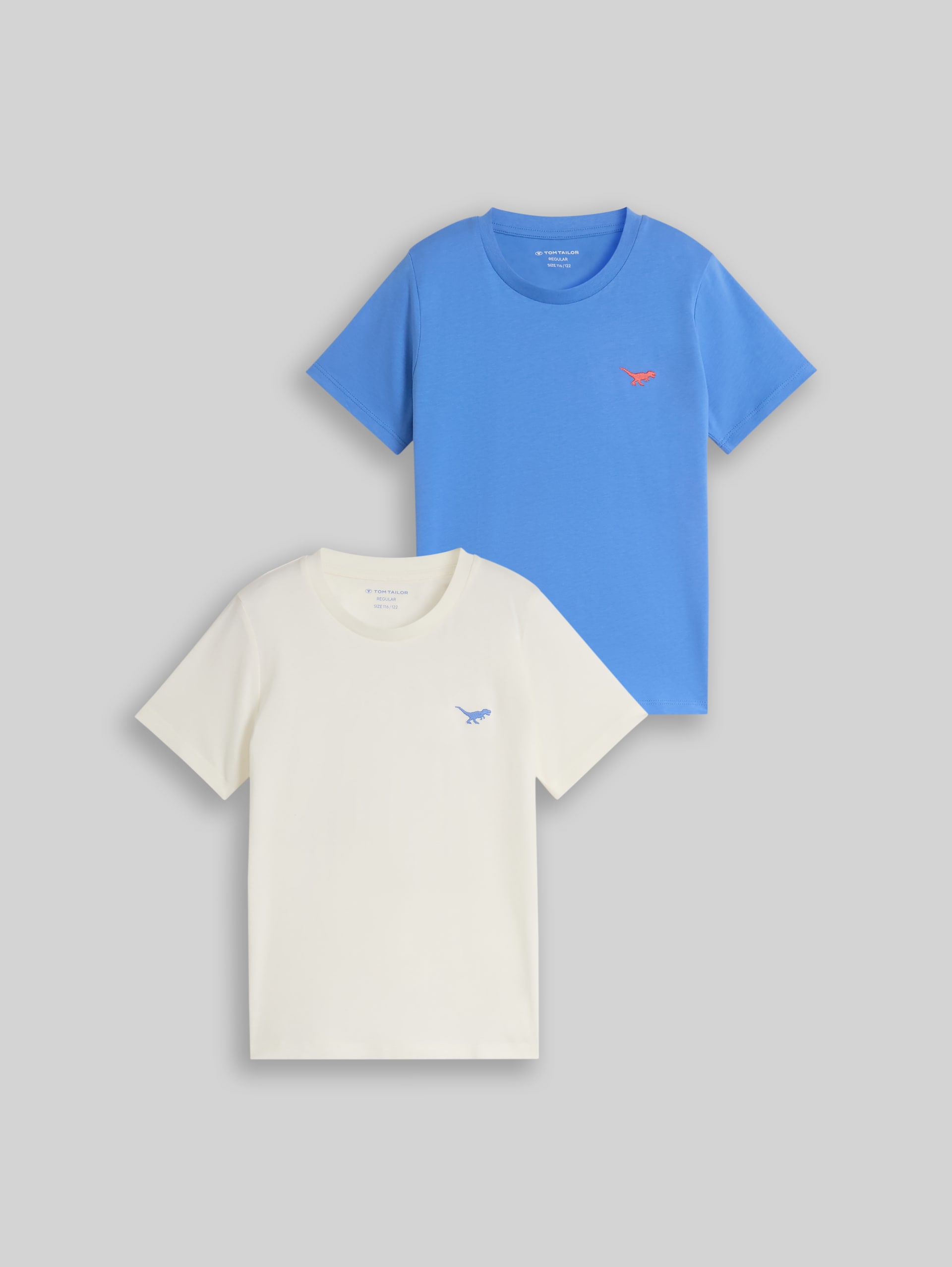 T-Shirt im 2er-Pack - soft mid blue - Vorder-Produkt-Ansicht