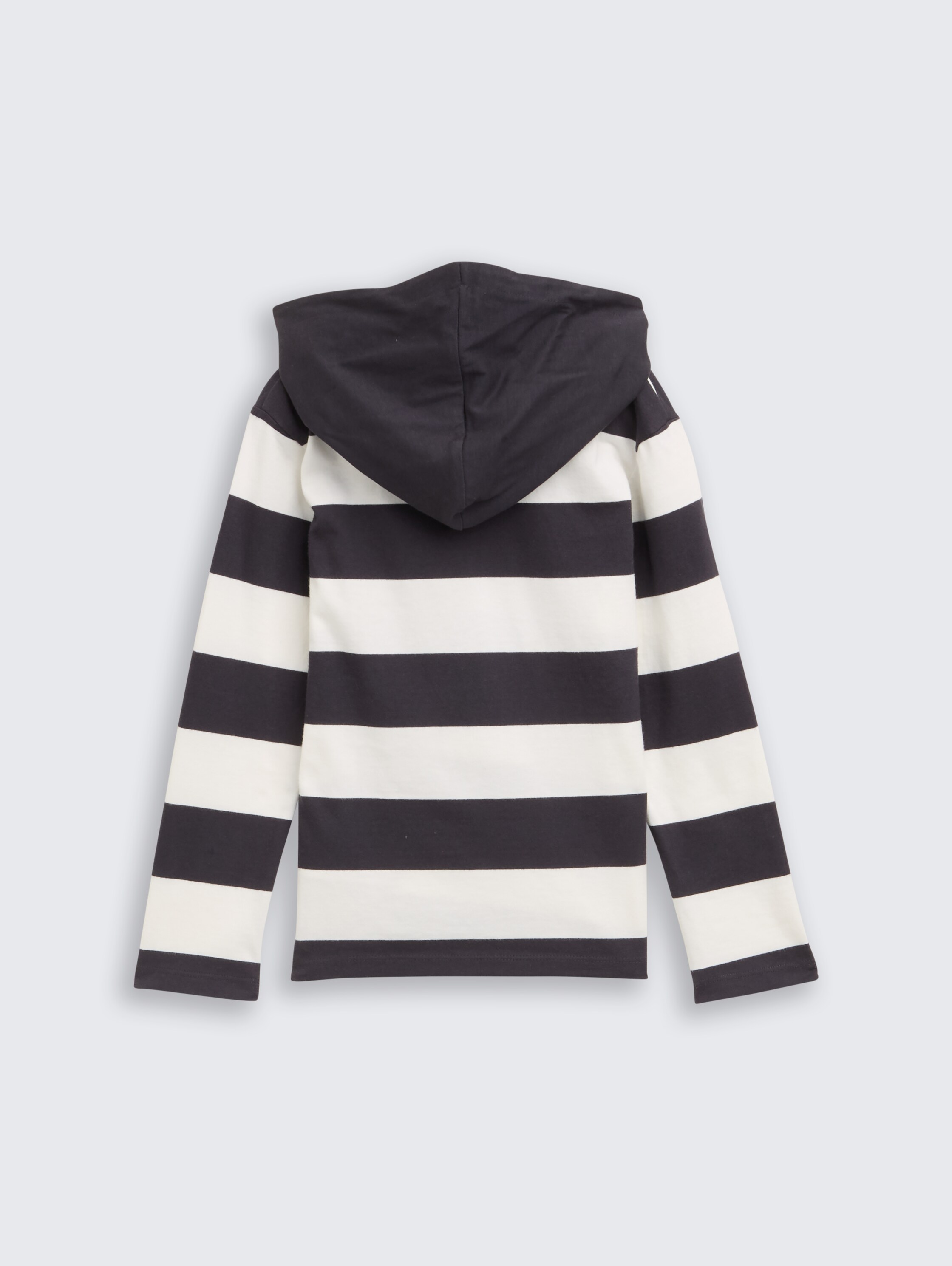 Hoodie Langarmshirt mit Streifenmuster - grey_off_white_block_stripe - 