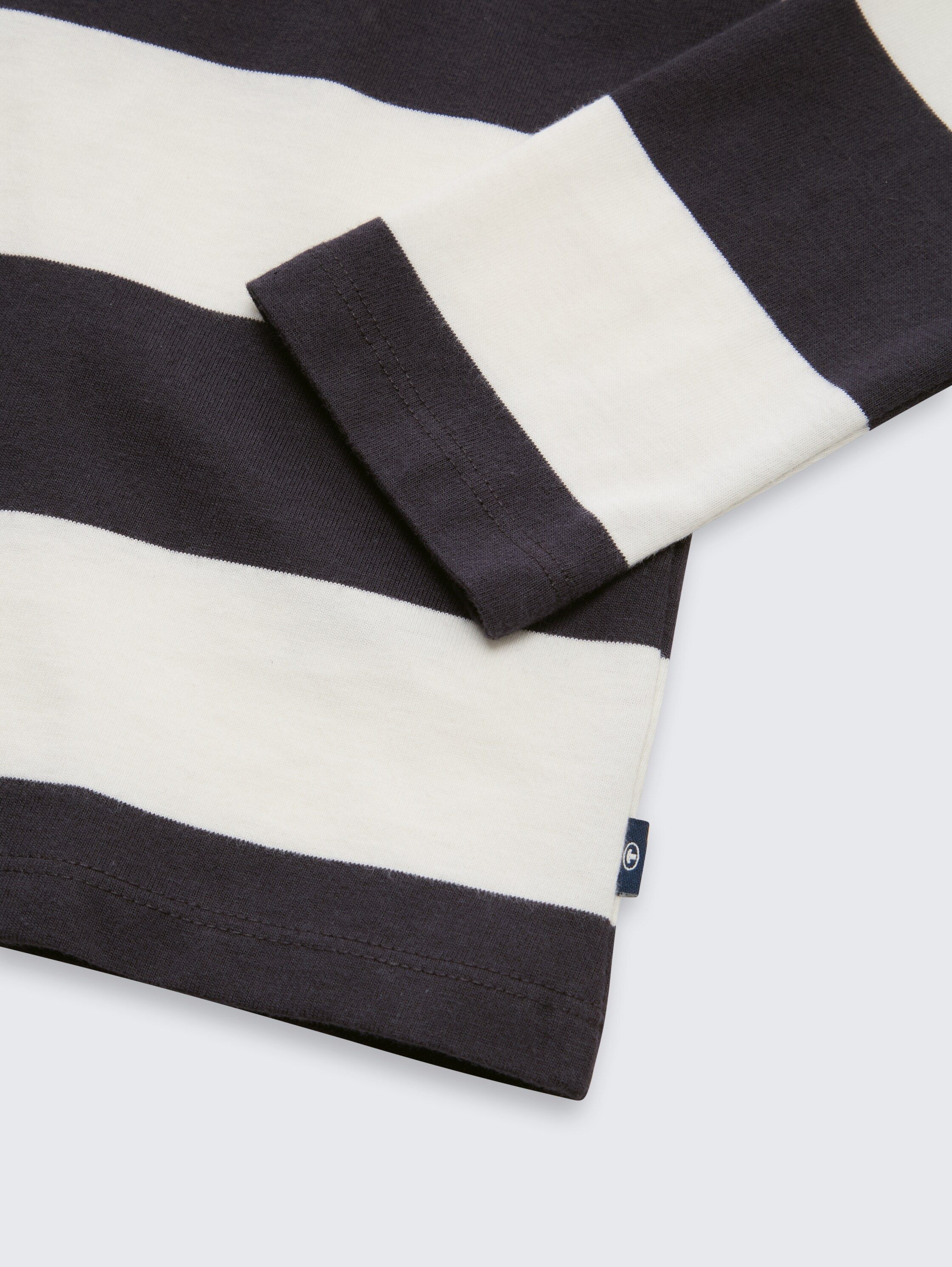 Hoodie Langarmshirt mit Streifenmuster - grey_off_white_block_stripe - 