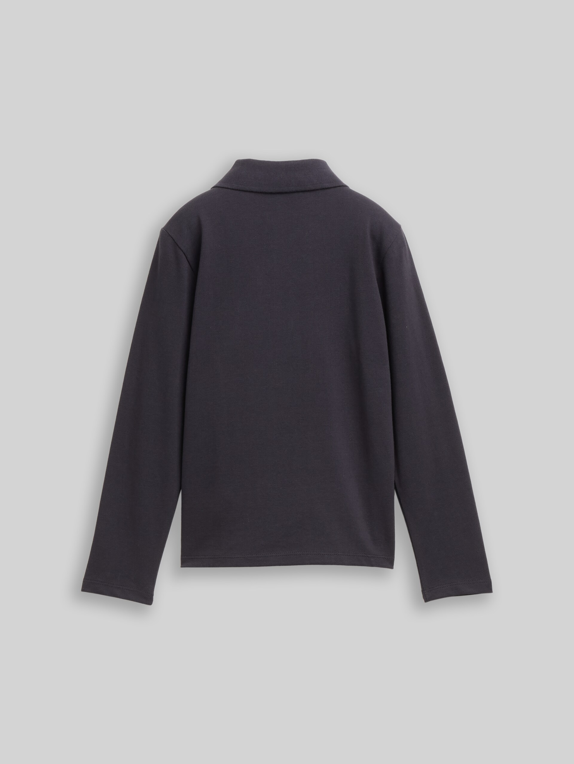 Long-sleeved polo shirt with embroidery - coal grey