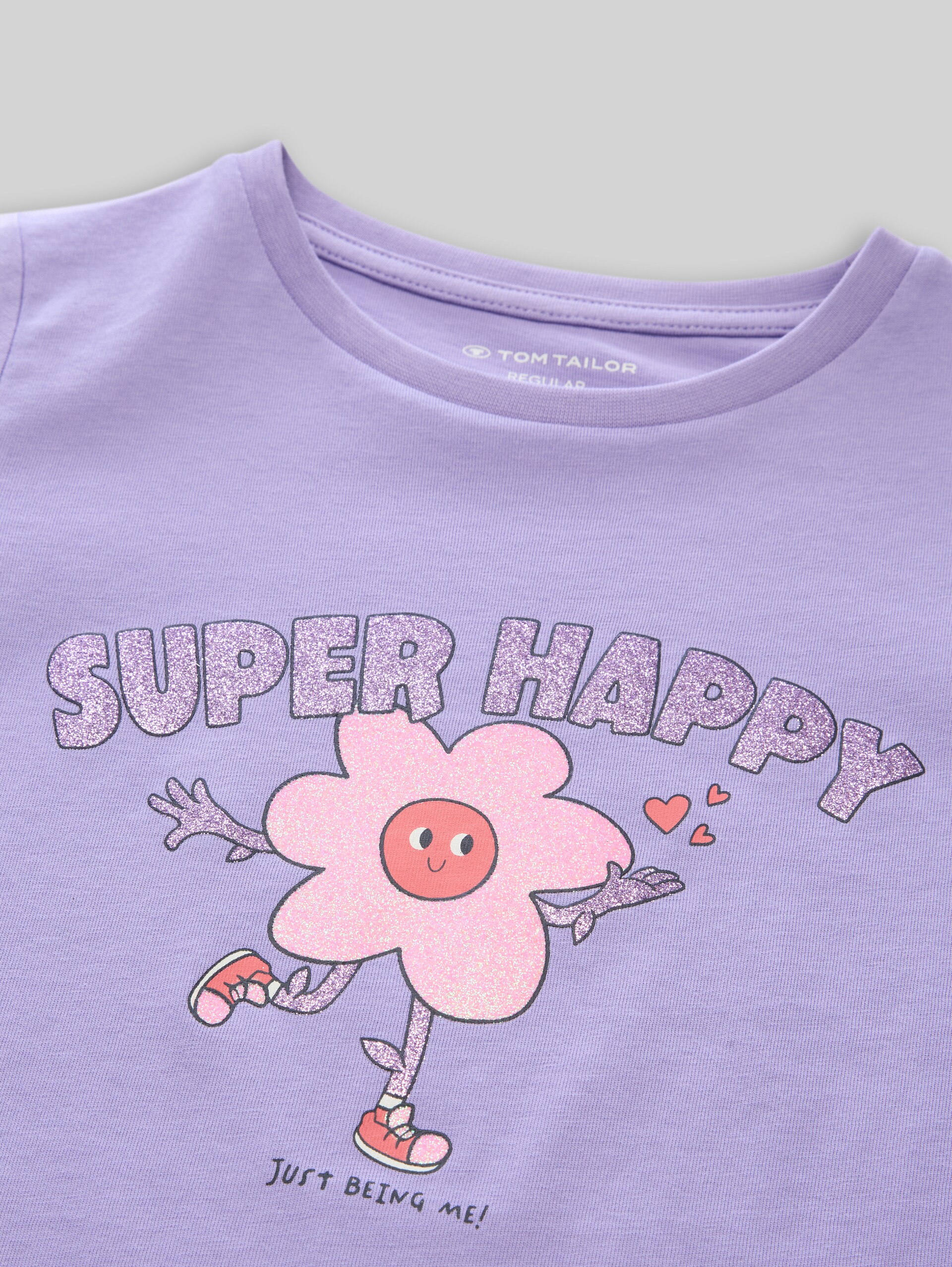 T-shirt met lange mouwen en print, set van 2 - sweet light purple - Detailaanzicht model