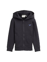 Ausgewählt, Hoodie Sweatjacke mit Stickerei von Tom Tailor, grau