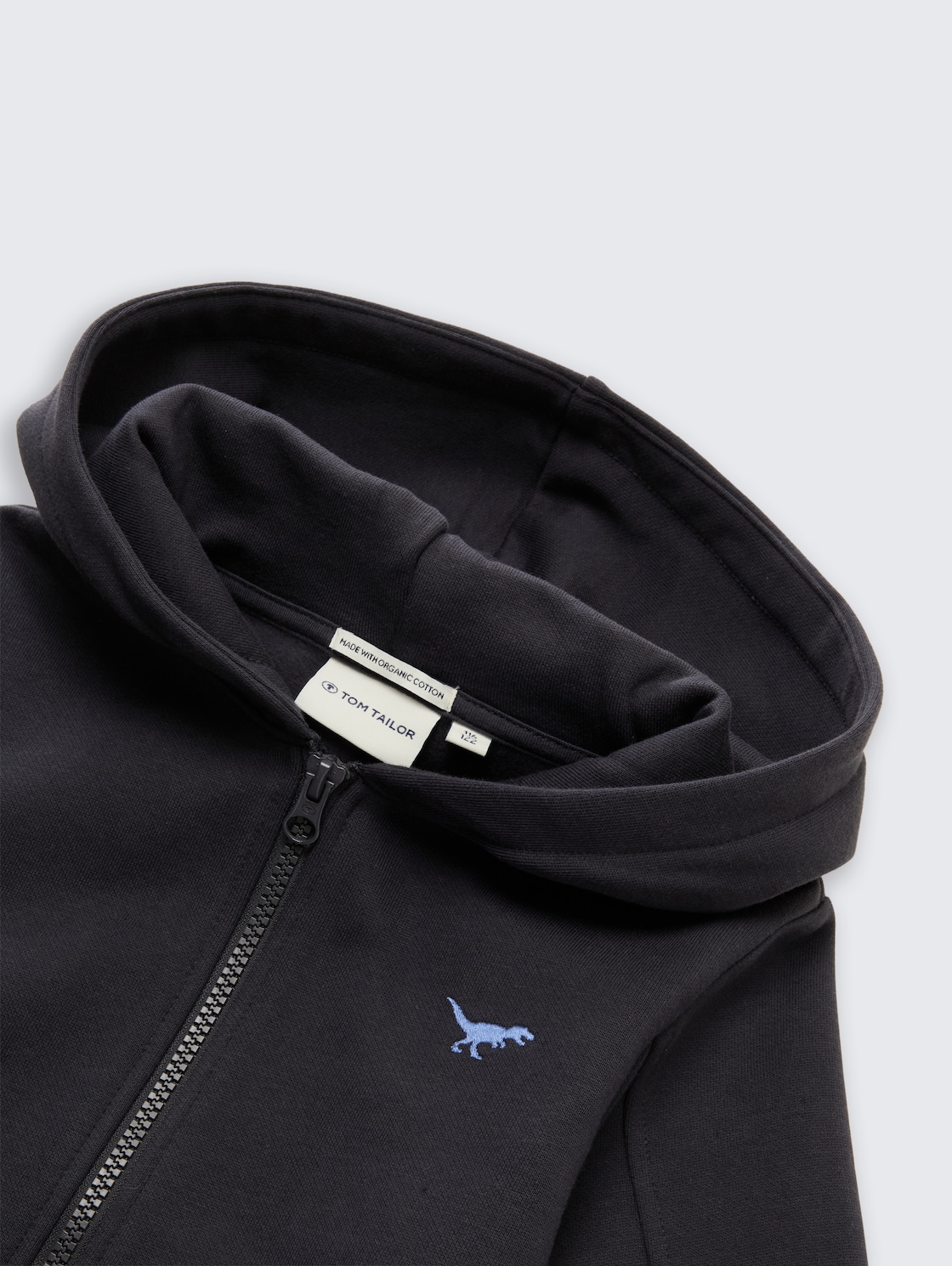 Hoodie Sweatjacke mit Stickerei - coal grey - Detail-Model-Ansicht