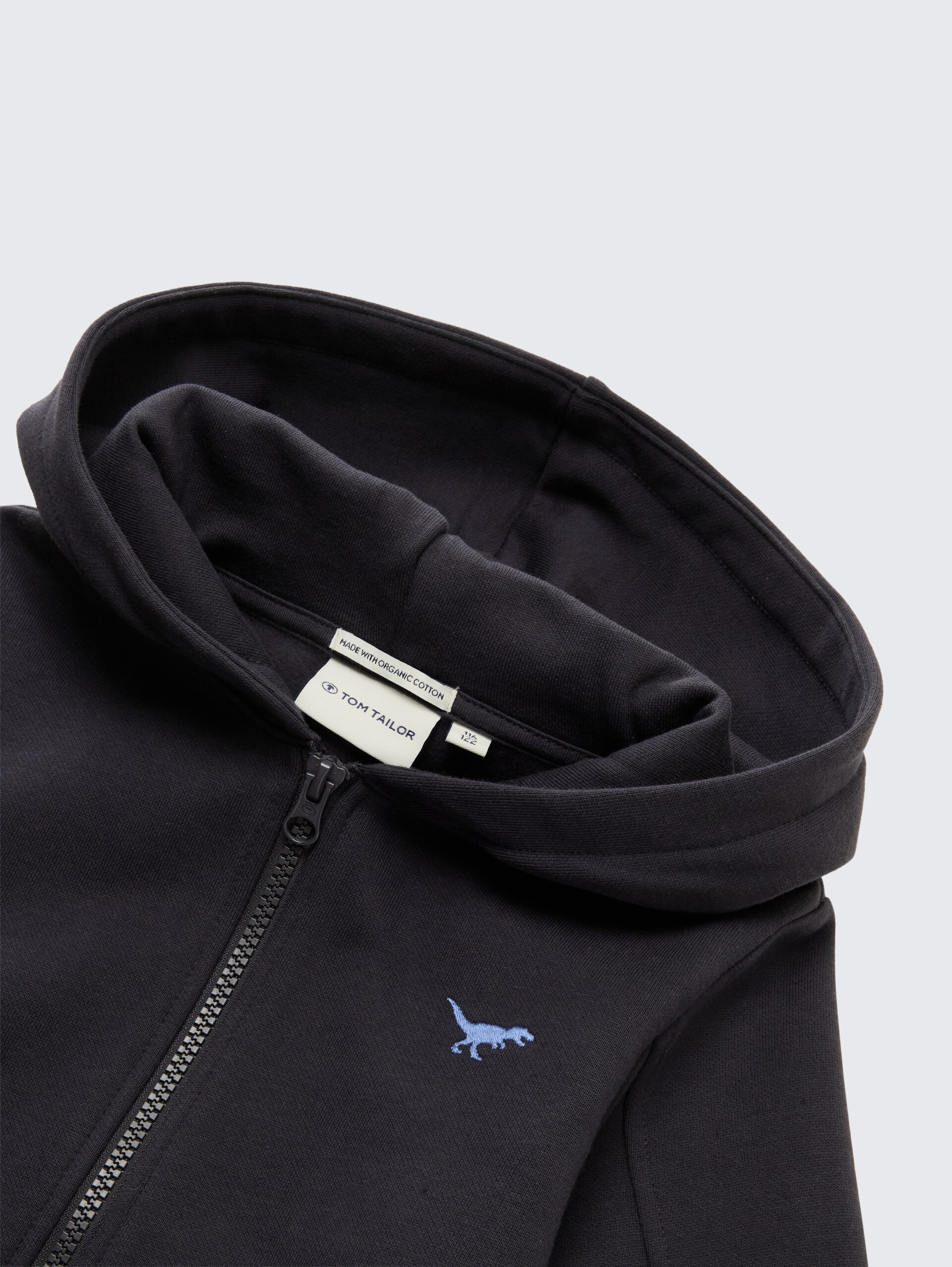 Hoodie Sweatjacke mit Stickerei - coal grey - Detail-Model-Ansicht