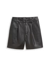 Ausgewählt, Shorts in Lederoptik von Tom Tailor, schwarz