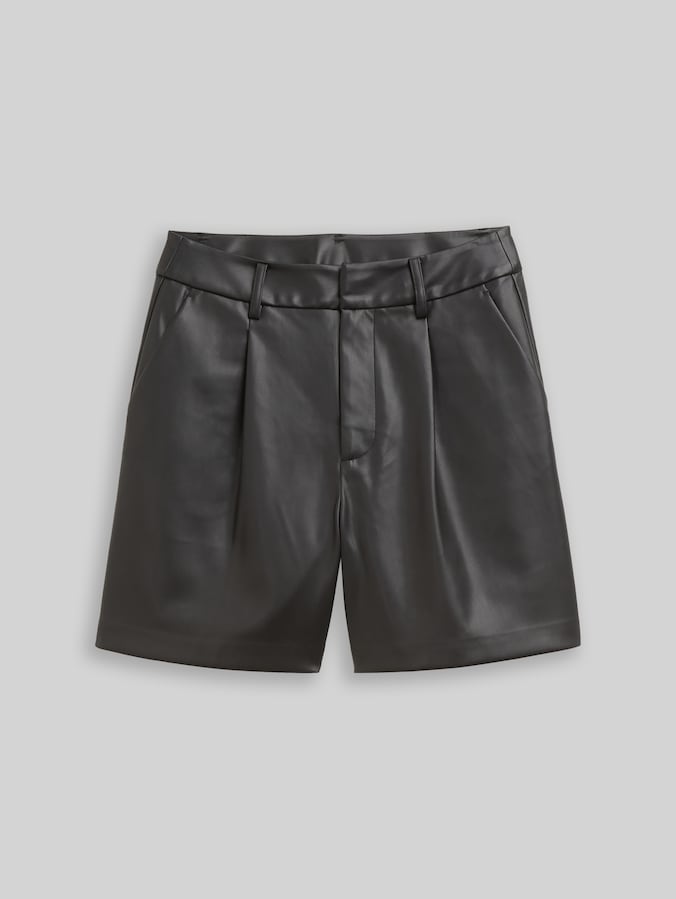 Short aspect cuir par Denim Female, deep black