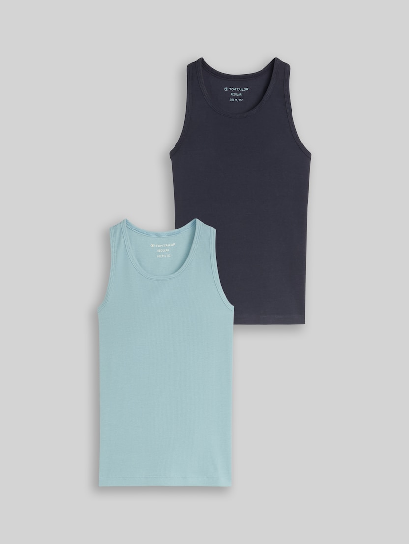 Basic ribbed top in a pack of 2 by Teen Girls, Parisien Night Blue