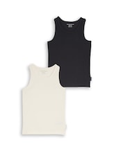 Selected, Basic rib top in a 2-pack by Tom Tailor, white
