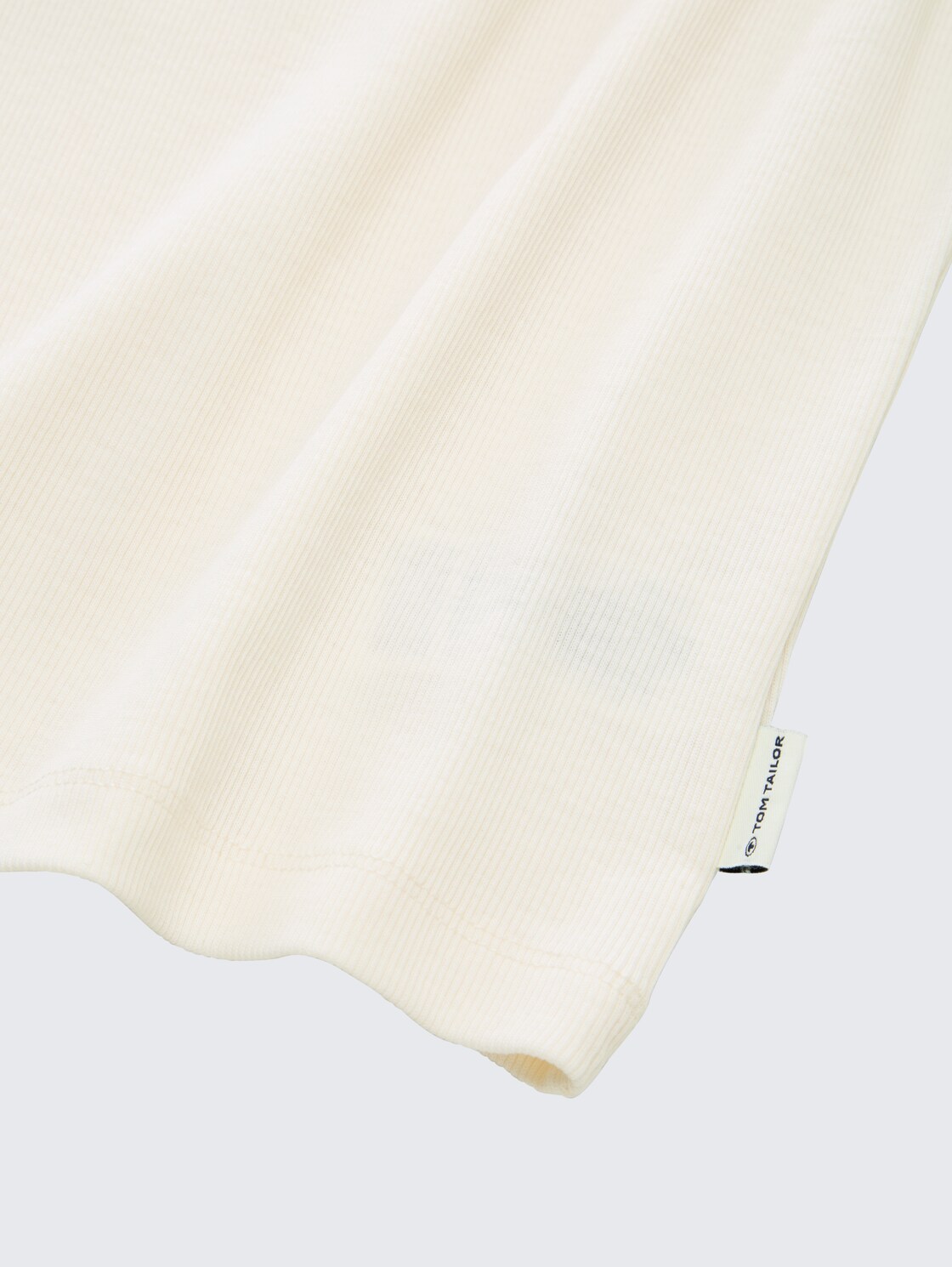 Basic Ripp Top im 2er-Pack - Wool White - Material-Ansicht