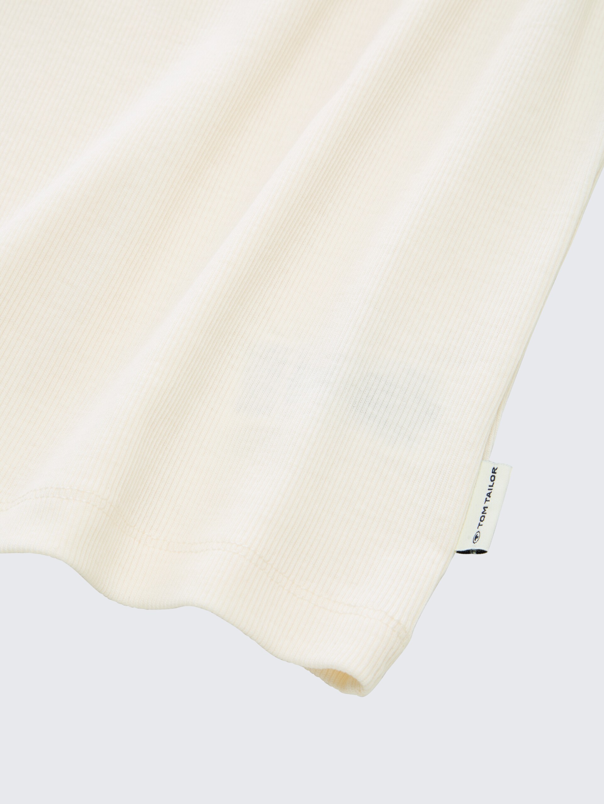 Basic Ripp Top im 2er-Pack - Wool White - Material-Ansicht