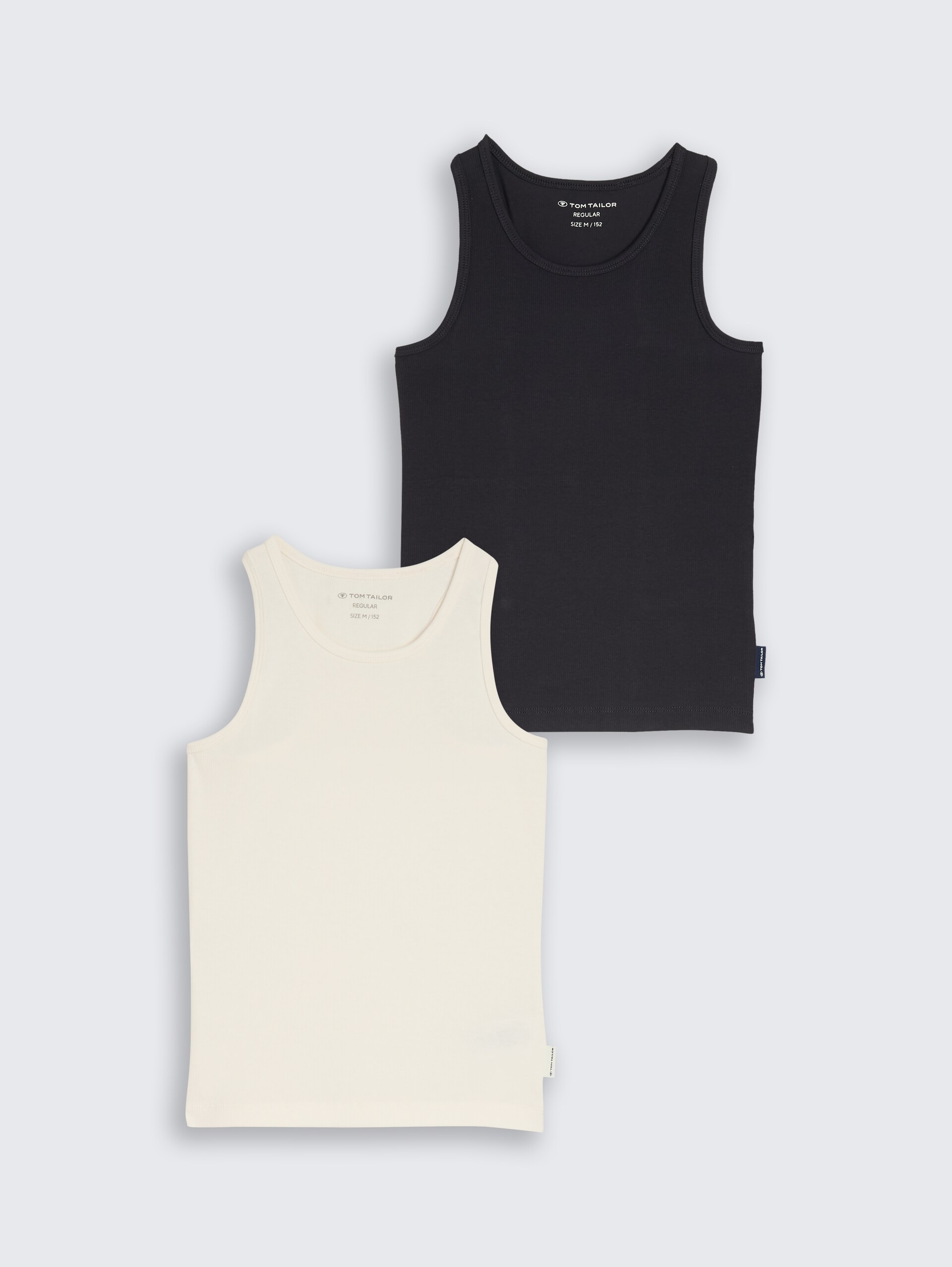 Basic Ripp Top im 2er-Pack - Wool White - Vorder-Produkt-Ansicht
