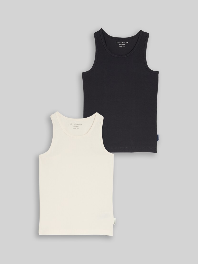 Basic ribbed top in a pack of 2 by Teen Girls, Wool White
