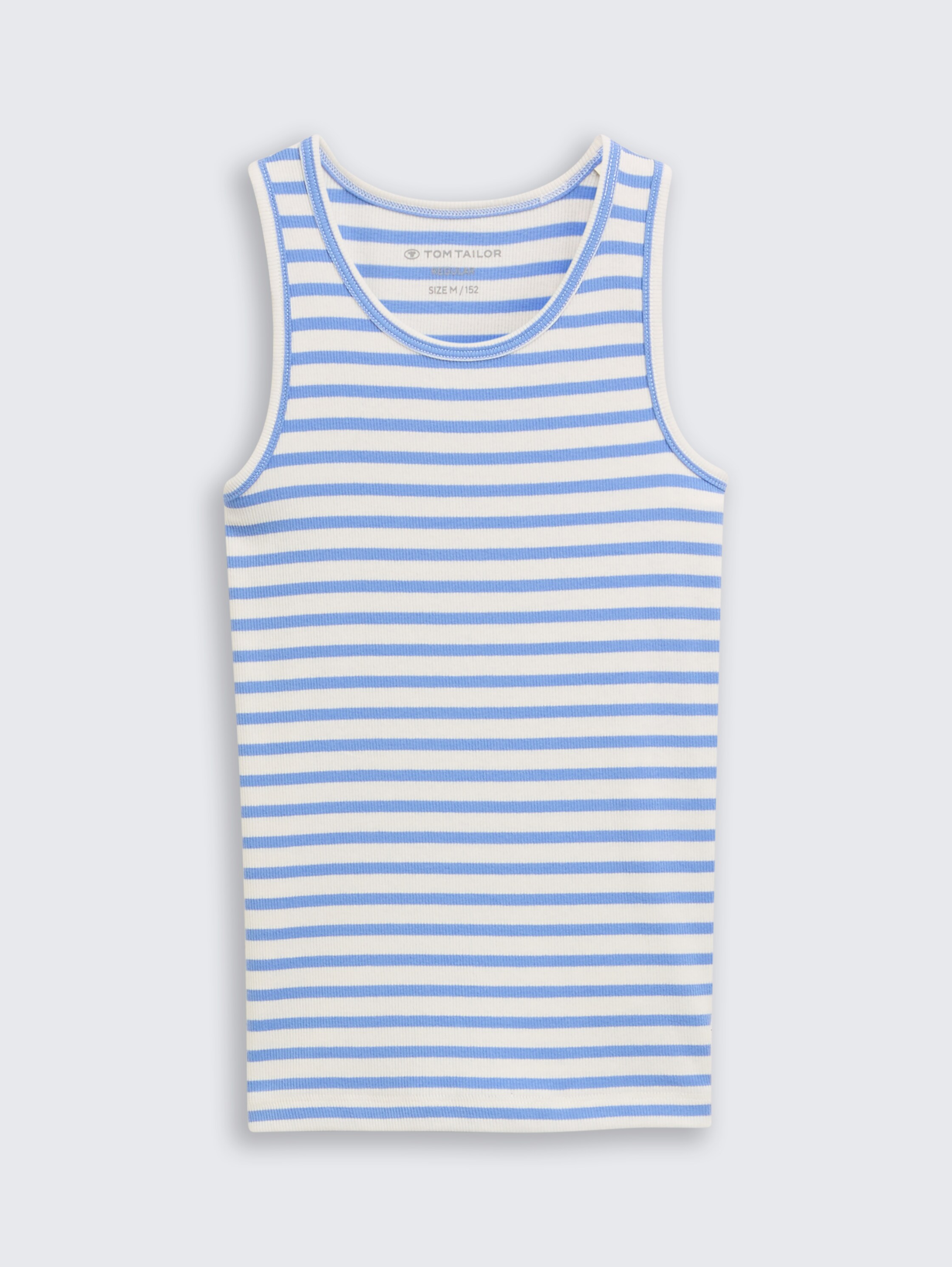 Ribbed top with striped pattern - soft_blue_ecru_stripe - 