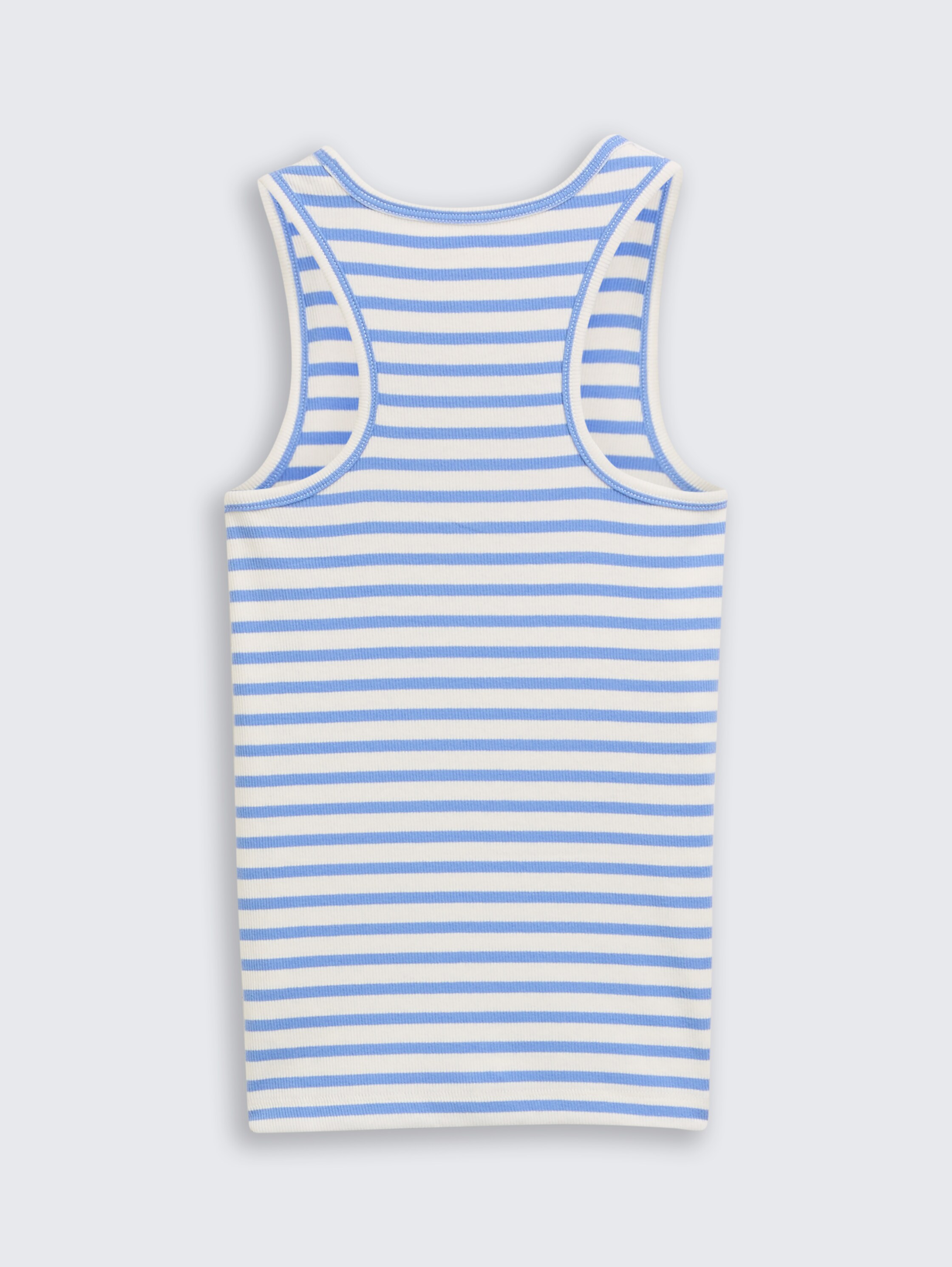 Ribbed top with striped pattern - soft_blue_ecru_stripe - 
