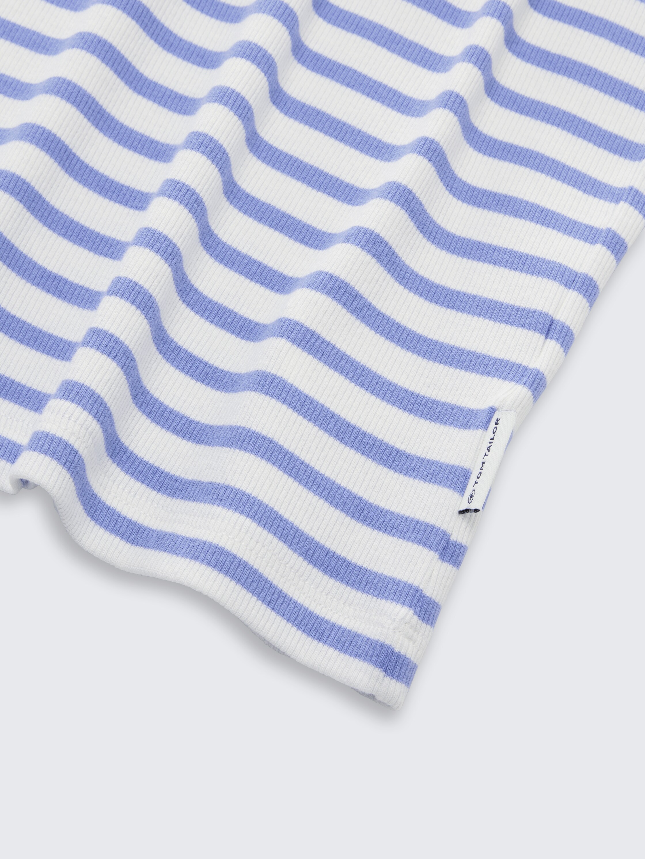 Ribbed top with striped pattern - soft_blue_ecru_stripe - 