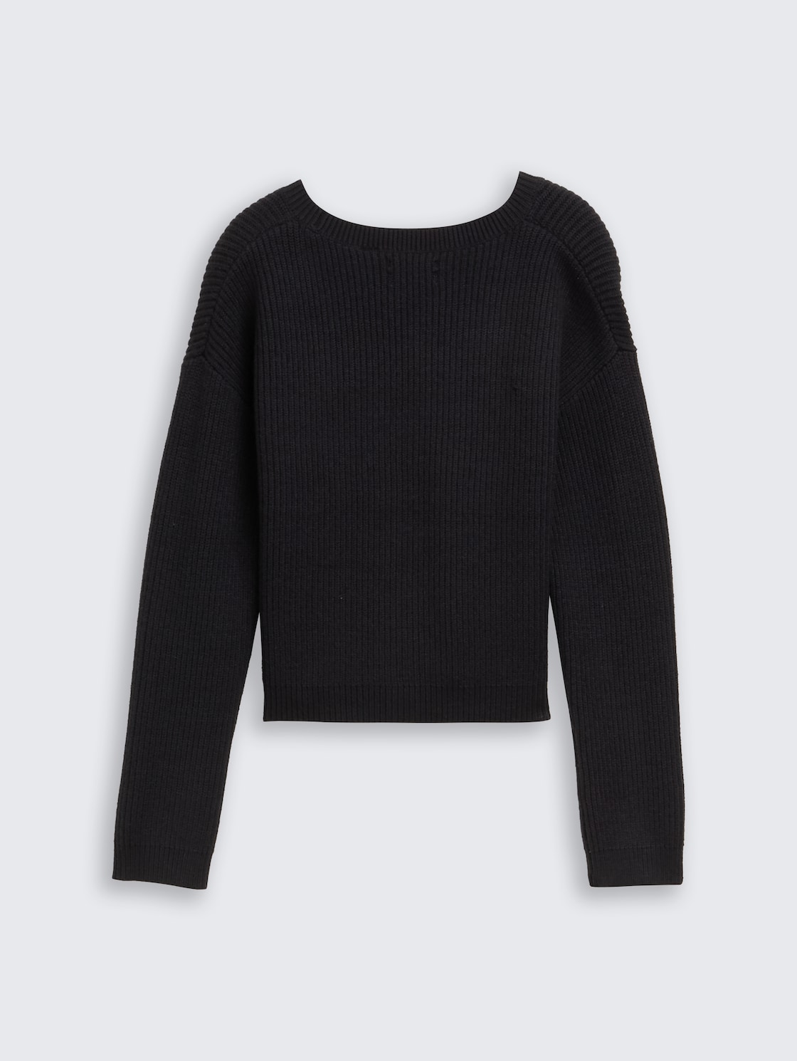 Cropped Cardigan mit V-Ausschnitt - heavy black