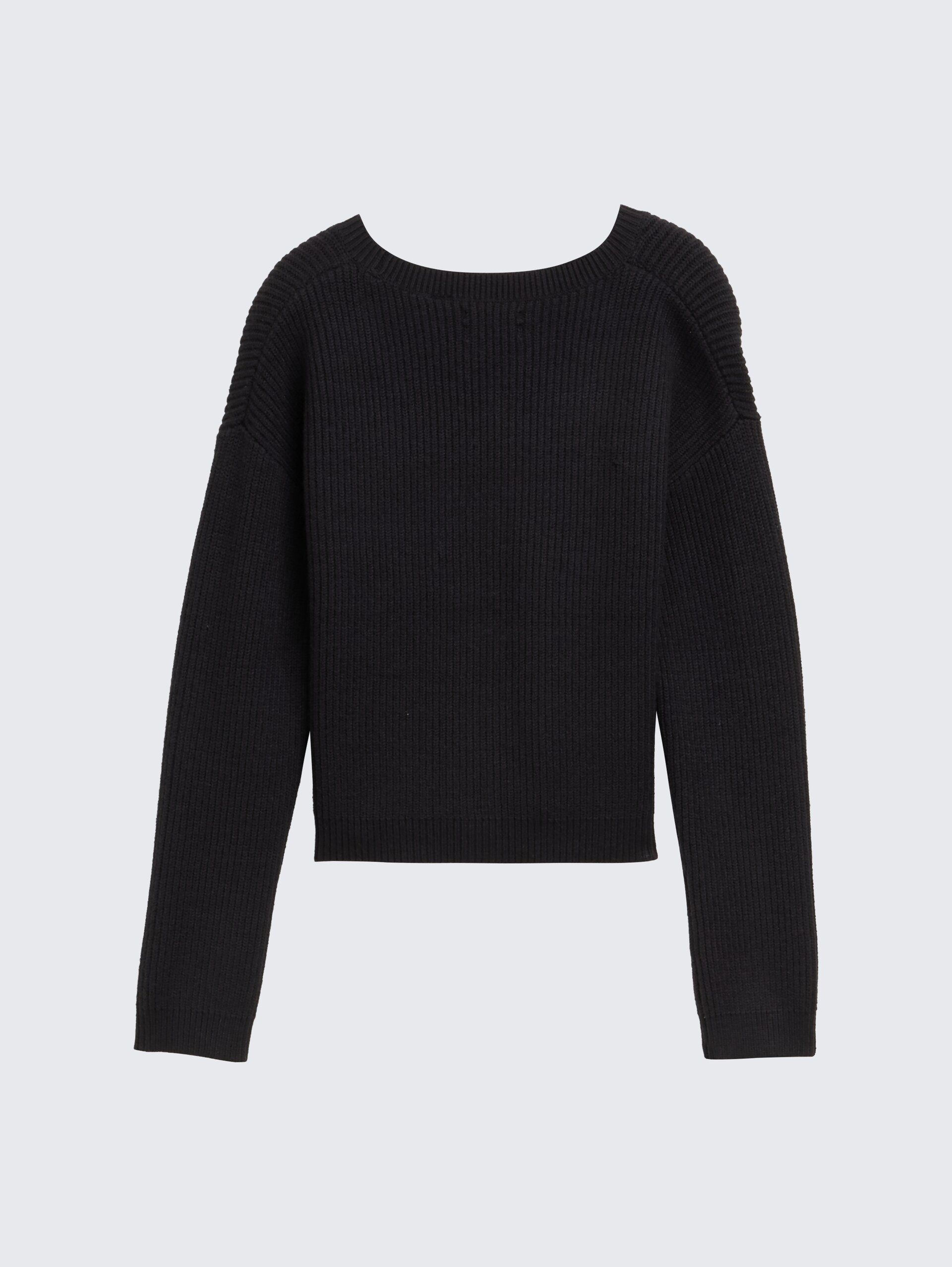 Cropped Cardigan mit V-Ausschnitt - heavy black