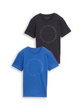 Geselecteerd, Slim fit T-shirt in 2-pack door Tom Tailor, blauw