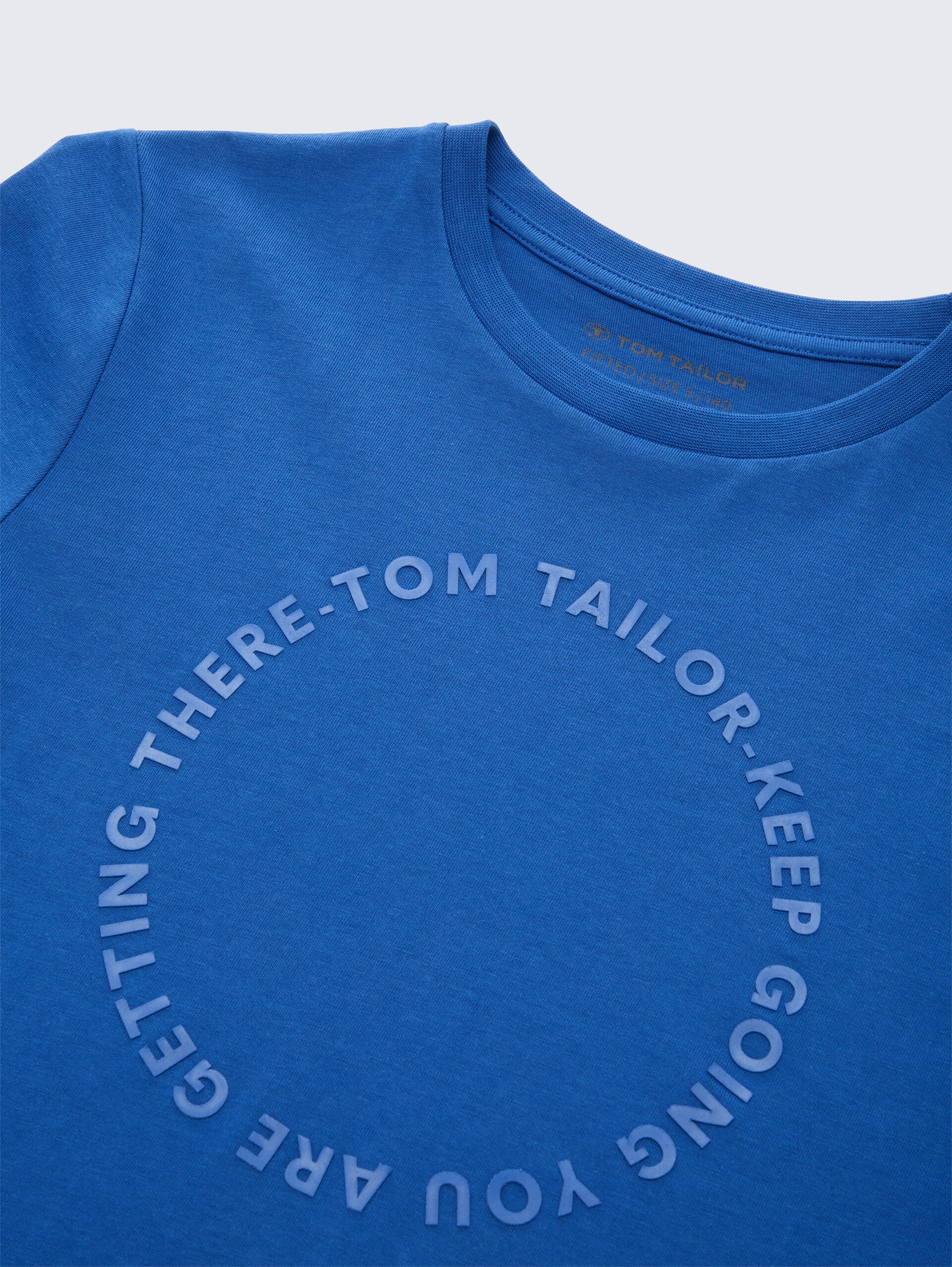 Slim Fit T-Shirt im 2er-Pack - soft sapphire blue - Material-Ansicht