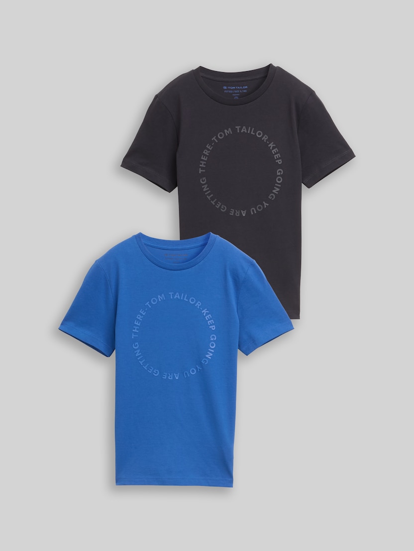 Slim fit T-shirt in een set van 2 door Teen Boys, soft sapphire blue