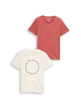 Niet geselecteerd, Slim fit T-shirt in 2-pack door , rood